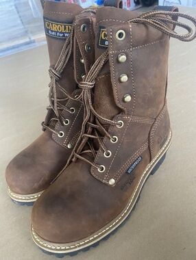 New Carolina CA1435 Women’s Brown Waterproof Leather Steel Toe Work Boots, 7.5!🍁